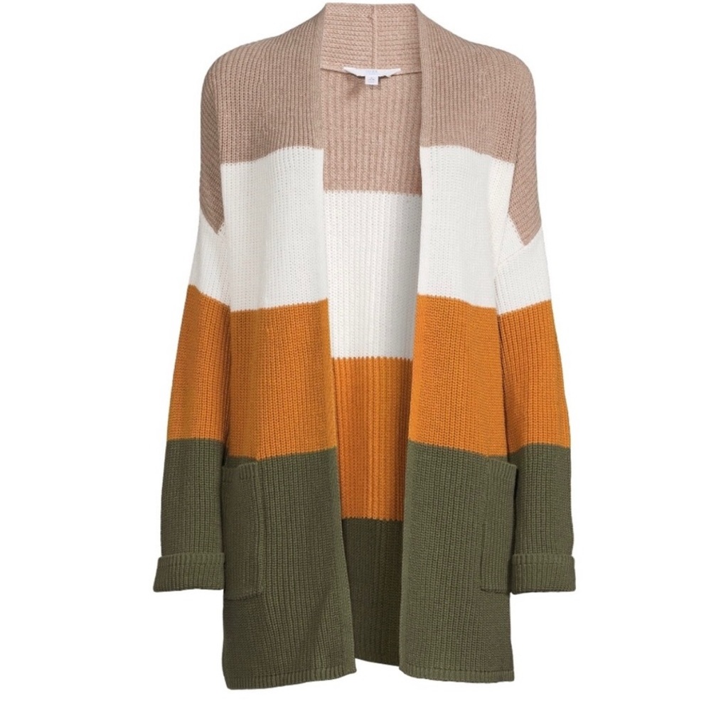 NWT TIME AND TRU COLOR BLOCK CARDIGAN SZ M